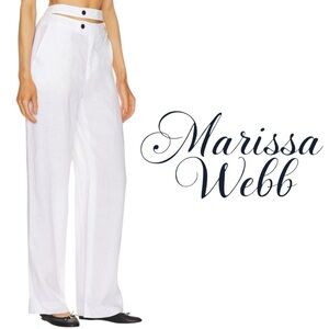 Marissa Webb White Linen Trouser Pants size 6